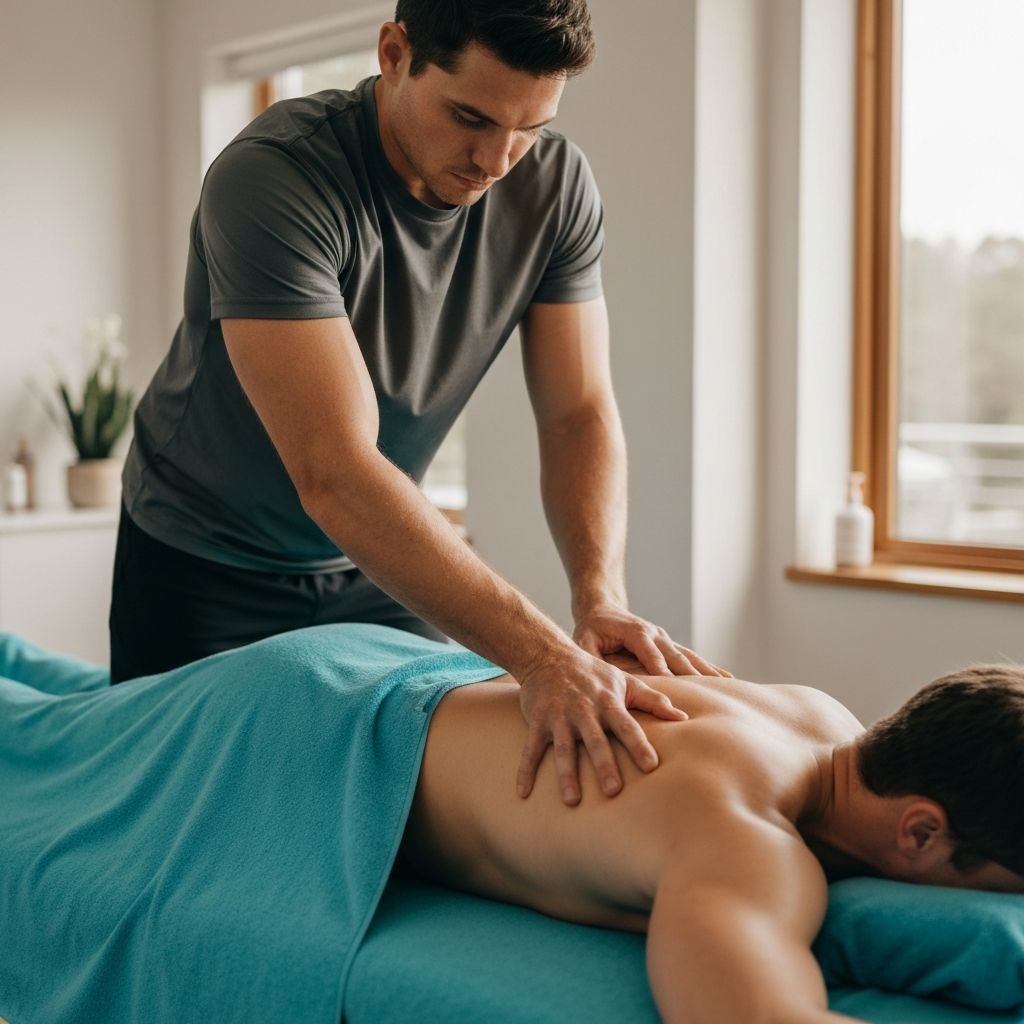 Professional deep tissue massage session